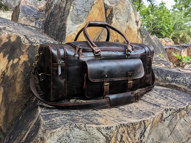 Leather Duffle Bag for Men